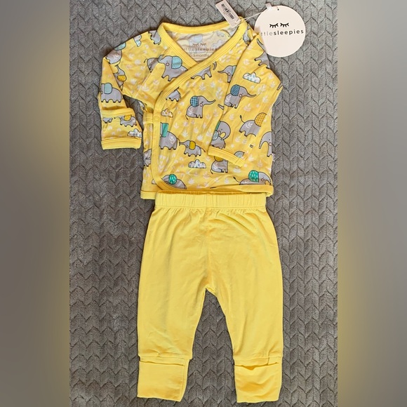 NEW Limited Edition Little Sleepies Elephant Snuggles Bamboo Crossover Set 0-3M - Picture 2 of 6